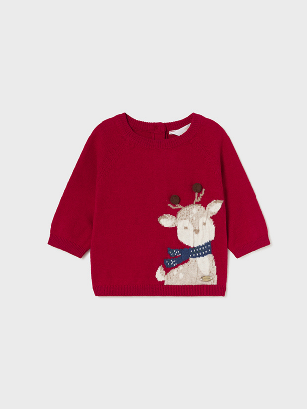 Mayoral Baby Boy Red Reindeer Jumper