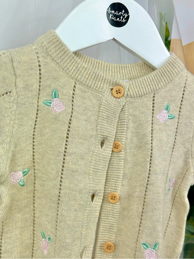 Name It Baby Girl Organic Cotton Rosebud Cardigan - 2 Colours