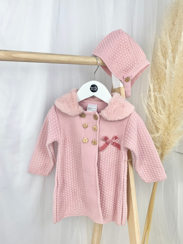 Baby Girl Jacket & Bonnet Set - 2 Colours