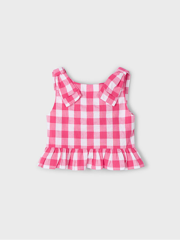 Mayoral Junior Girl Checked Peplum Top