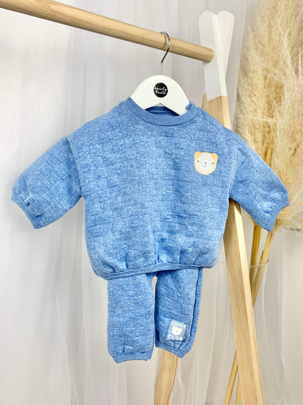 Baby Boy Quilted Teddy 2 Piece Set