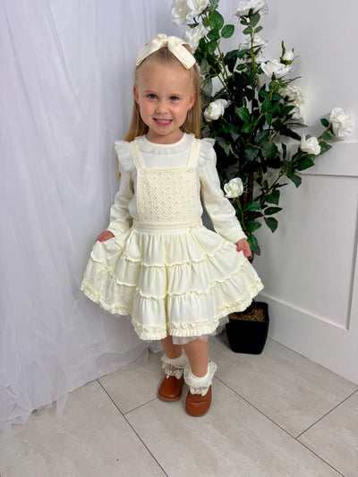 Mintini Girls Ivory Pearl Pinafore (12M - 5Y)