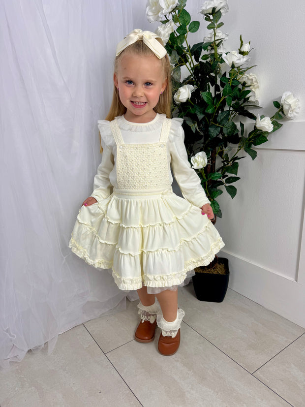 Mintini Girls Ivory Pearl Pinafore (12M - 5Y)
