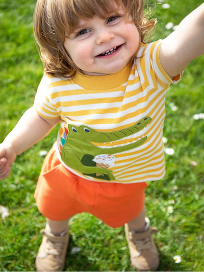 Frugi Crocodile Striped Outfit Set