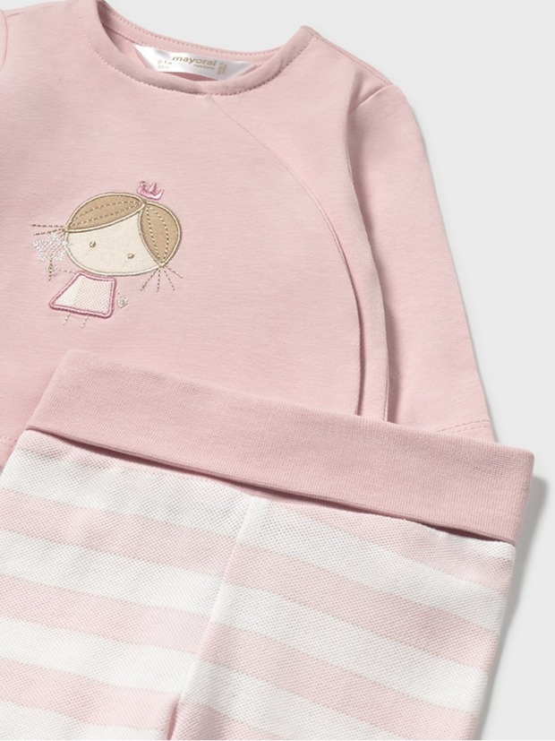 Mayoral Baby Girl Pink Striped Outfit Set