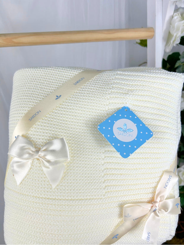 Sardon Bow Blanket- Off White