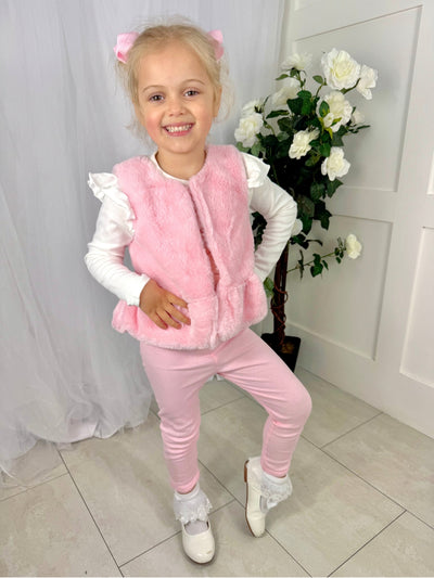 Girls 'Little Beauty' 3 Piece Gilet Outfit Set