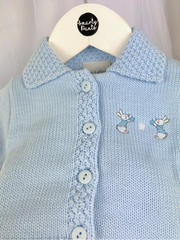 Blue Knitted Bunny Star Cardigan