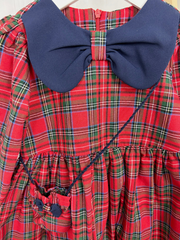 Girls Red Tartan Dress & Handbag Set (9M-4Y)