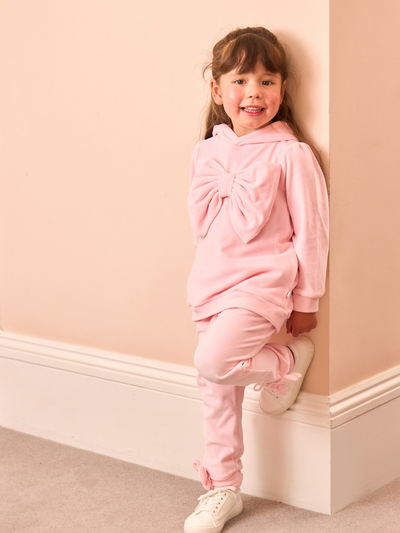 Caramelo Kids Girls Pink Velour Tracksuit Set (12M - 5Y)