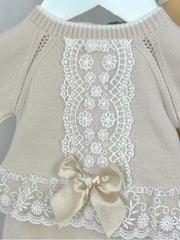 Pex Baby Girls 'Florence' Beige Outfit Set (NB-6M)