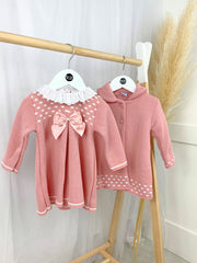 Toddler Girl Dusky Pink Dress & Jacket Set