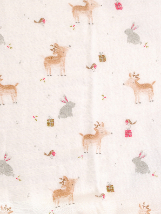 Reindeers & Rabbits Christmas Muslin