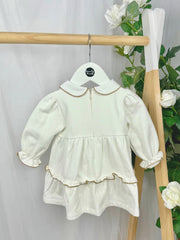Deolinda Girl 'Teddy' Off White Dress (3M-4Y)