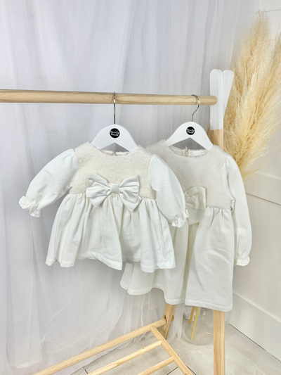 Baby Girl Cream Bow Dress