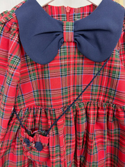 Girls Tartan Dress With Matching Bag - 2 Colours