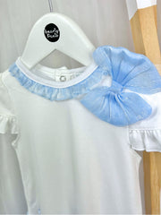 Mintini Toddler Girl White & Blue Dress