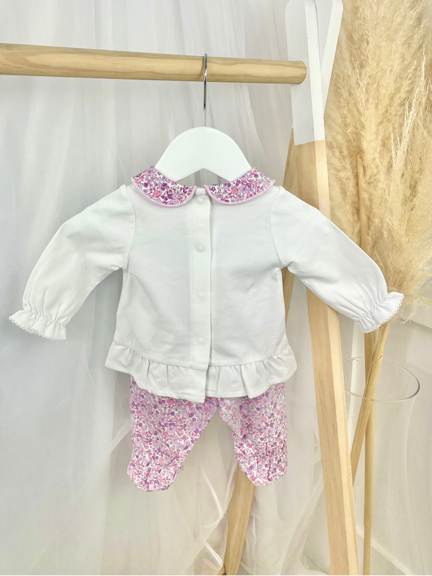 iDo Baby Girl White & Lilic Floral Set