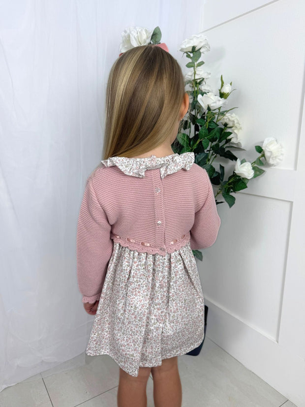 Baby Girls Pink Knitted Bow Dress (3M - 3Y)