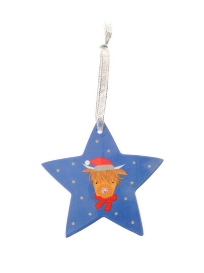 Highland Cow Hanging Star