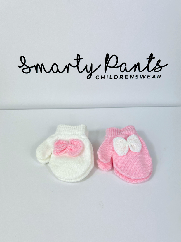 Baby Bow Mittens - 2 Colours