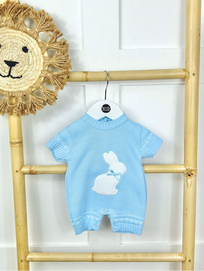 Blue Knitted Bunny Romper