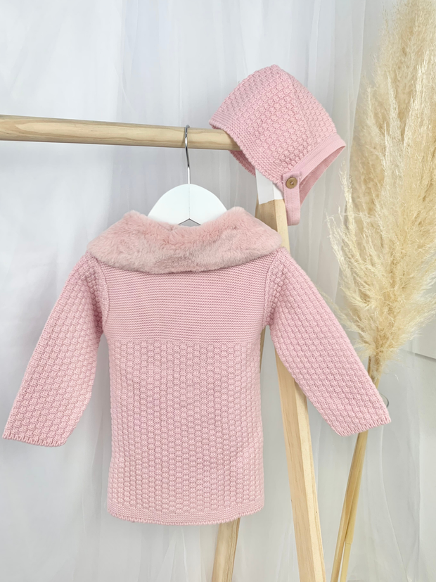 Baby Girl Jacket & Bonnet Set - 2 Colours