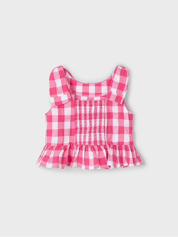 Mayoral Junior Girl Checked Peplum Top