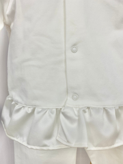 Toddler Girl Cream Bow Outfit Set