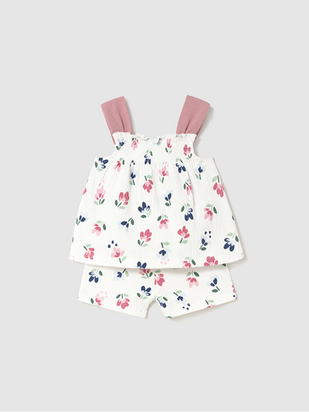 Mayoral Toddler Girl Pink Floral Shorts Set