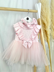 Caramelo Girls Pink Tulle Dress - with headand