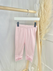 Mintini Toddler Girl Pink & White Bow Legging Set