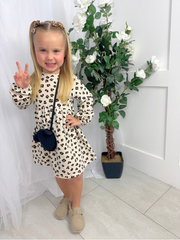 Mayoral Junior Girl Cream Animal Print & Bag (3Y-8Y)