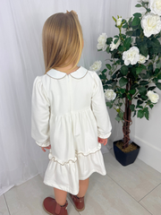 Deolinda Girl 'Teddy' Off White Dress (3M-4Y)