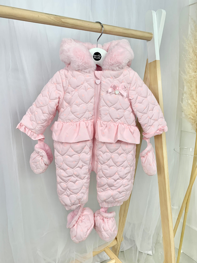 Mintini Baby Quilted Polka Dot Snowsuit