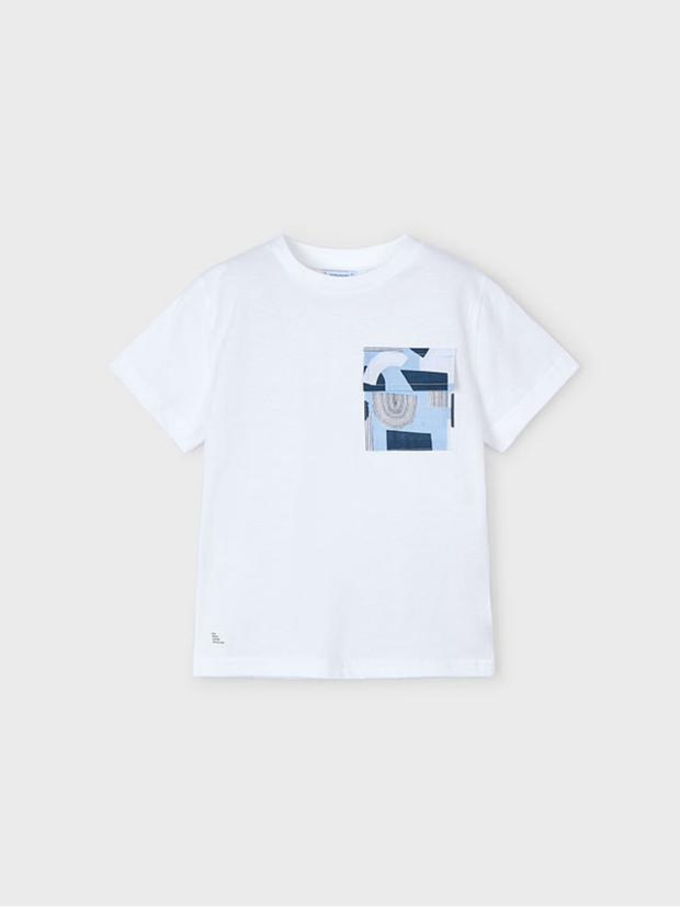 Mayoral Junior Boy White T-shirt With Pocket