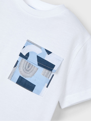 Mayoral Junior Boy White T-shirt With Pocket