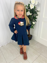 Deolinda Girl Navy Teddy Dress (6M-5Y)