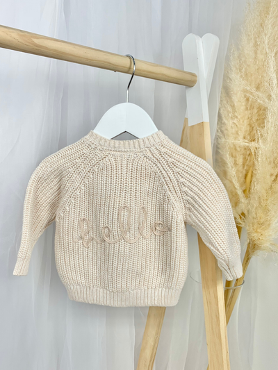 Baby 'Hello' Beige Cardigan