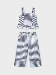 Mayoral Junior Girl Navy Striped Trouser Co-Ord