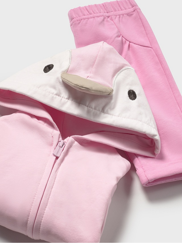 Mayoral Baby Girl Pink Bird Tracksuit Set