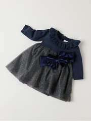 Name It Baby Girls Navy Knitted Tulle Dress (4M-18M)