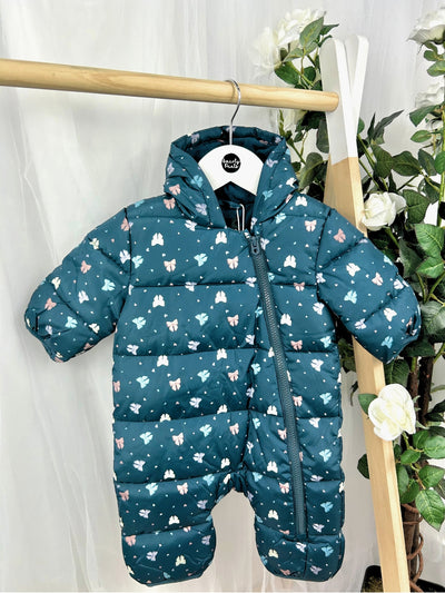 Name It Baby Girl Navy Bow Pramsuit (0M-12M)