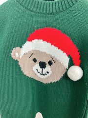 Green Santa Teddy Babygrow