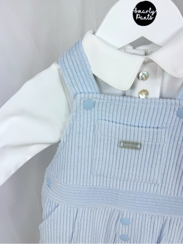Mintini Boys Blue Corduroy Top & Dungaree (3M-2Y)