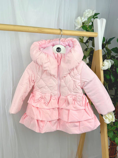 Mintini Toddler Girl Quilted Pink Bow Jacket (12M - 5Y)