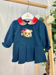 Deolinda Girl Navy Teddy Dress (6M-5Y)