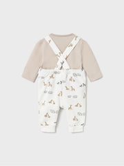 Mayoral Baby Boy Beige Animal Dungaree (1M-12M)