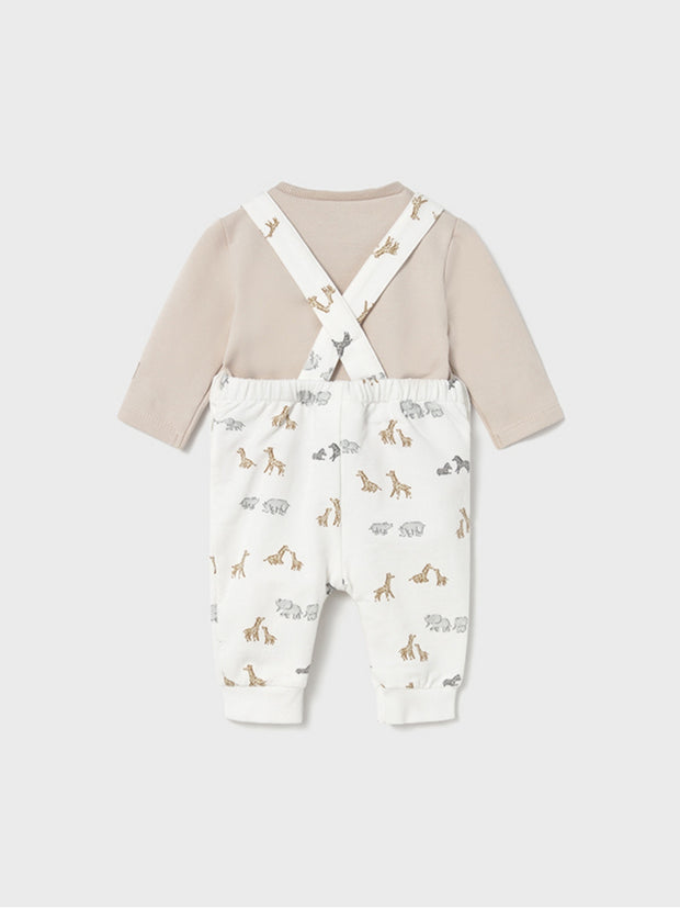 Mayoral Baby Boy Beige Animal Dungaree (1M-12M)