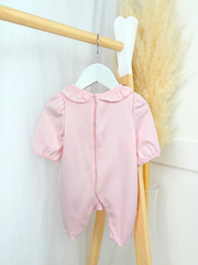 Mintini Baby Girl Pink Heart Babygrow (1M - 6M)